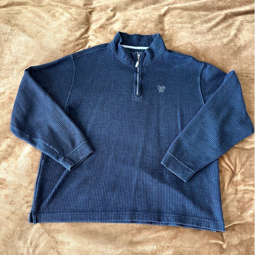 IZOD Quarter Zip Pullover in Charcoal Grey Size XXL